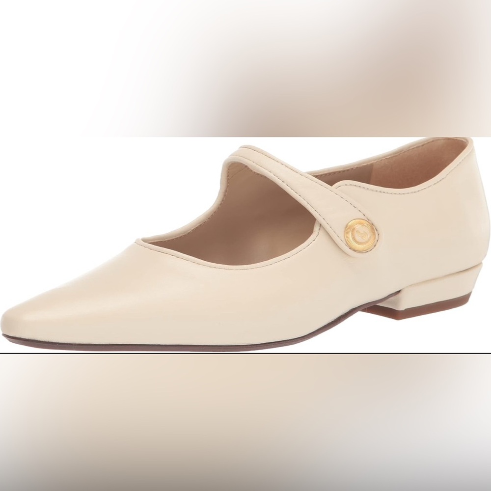 Sam Edelman Women's Jene Mary Jane Flat Modern Ivory White, size 10